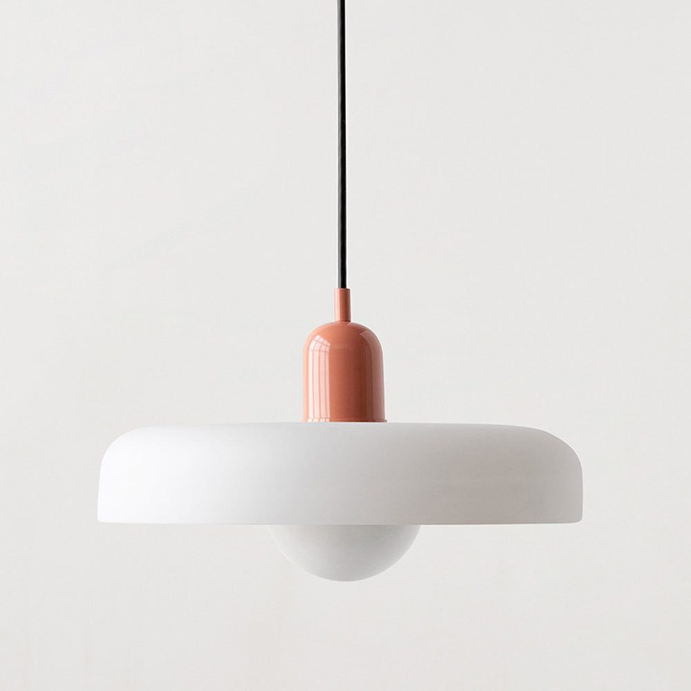 Lampă suspendată din sticlă colorată, design Bauhaus