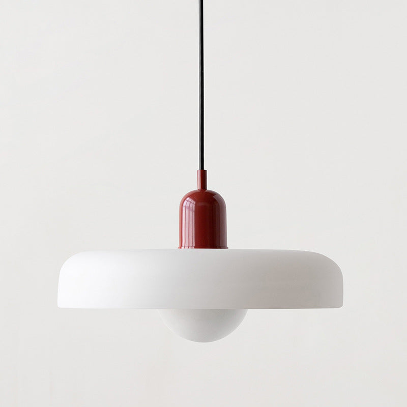 Lampă suspendată din sticlă colorată, design Bauhaus